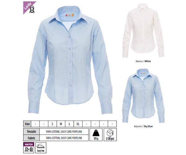 Camicia manica lunga MANAGER LADY Payper donna 100% cotone