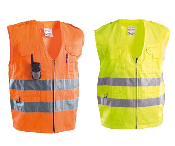 PPLOYAL Alta Visibilità Gilet RANGER 99 poliestere 35%, cotone 65% peso 210 gr chiusura a cerniera