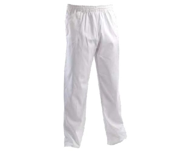 PPLOYAL Pantalone 190 gr cotone bianco elastico in vita