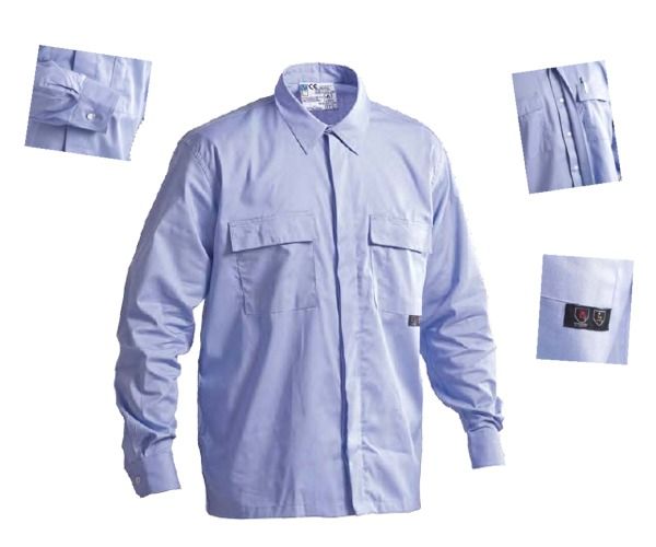 PPLOYAL IGNIFUGO CAMICIA MANICA LUNGA 98% COT. 2% fibra di CARBONIO 150 gr