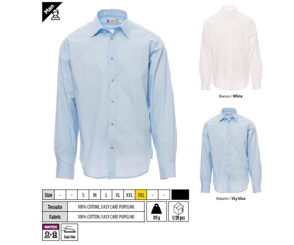 Camicia manica lunga MANAGER Payper uomo 100% cotone