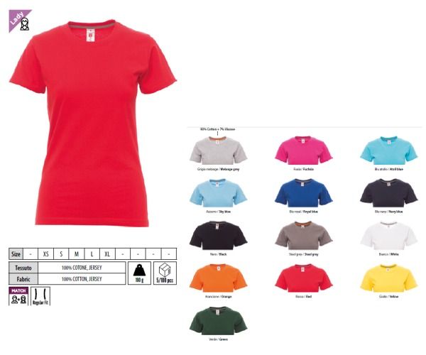 T-shirt Payper SUNRISE LADY JERSEY 100% COTONE 190 gr