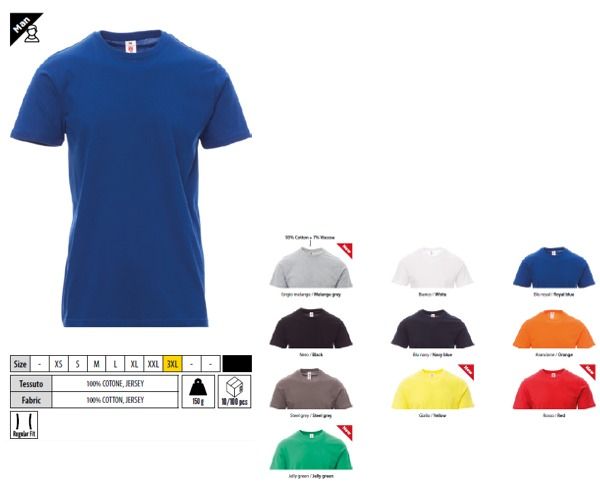 T-shirt PRINT Payper uomo JERSEY 100% COTONE 150 gr