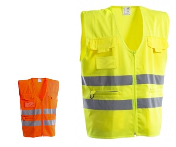 GILET ROAD 100% POLIESTERE 120 gr chiusura a cerniera