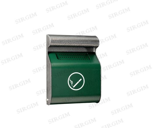 Posacenere murale secchio interno in acciaio galvanizzato maniglia serratura chiave anti-vandalismo fissaggio murale Dimensioni L240 ×P 85 × H320 mm Verde-Silver punteggiato