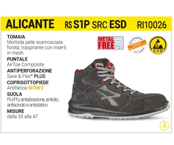 Calzature ALICANTE RS ESD S1P SRC U-Power