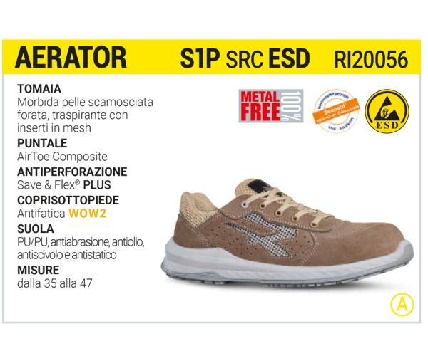 Calzature AERATOR ESD S1P SRC U-Power