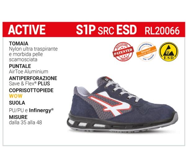 Calzature ACTIVE ESD S1P SRC U-Power