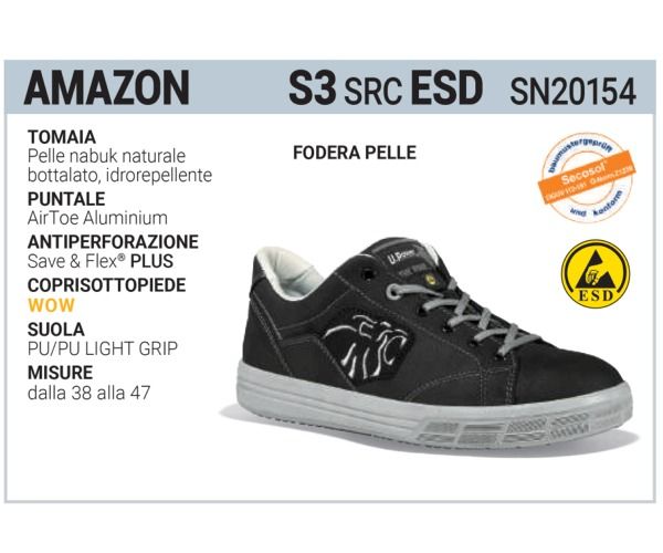 Calzature AMAZON ESD S3 SRC U-Power