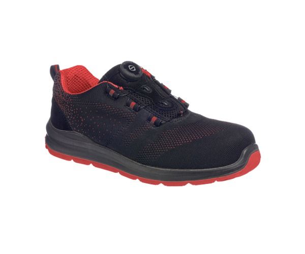 SCARPA SPORTIVA CON LACCI DI SICUREZZA TRAINER KNIT S1P BLACK RED