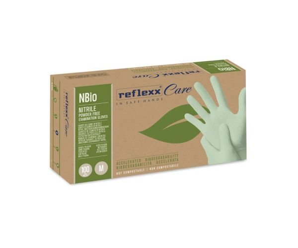 REFLEXX NBio 100 pz NITRILE SENZA POLVERE BIODEGRADAZIONE ACCELERATA Peso 3,5 gr - Spess. 0,07 mm