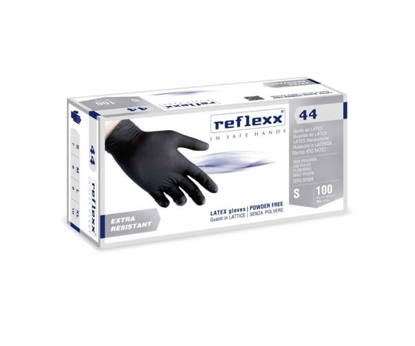 REFLEXX 44 100 pz LATTICE SENZA POLVERE - NERO Peso 6,2 gr - Spess. 0,12 mm