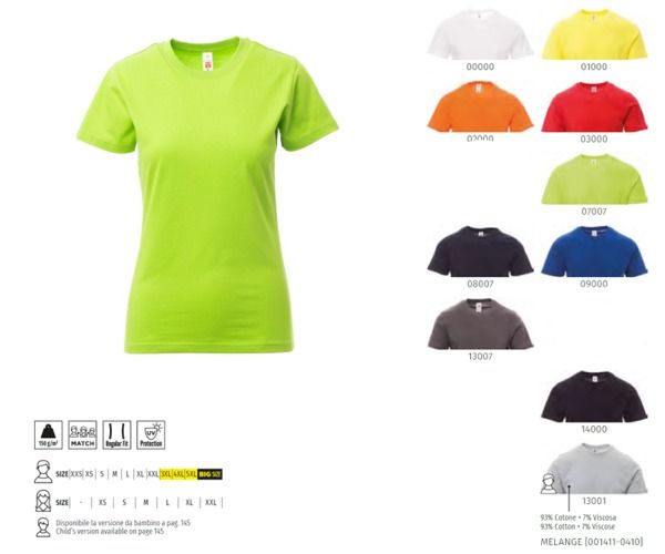 T-shirt PRINT LADY Payper donna JERSEY 100% COTONE 150 gr